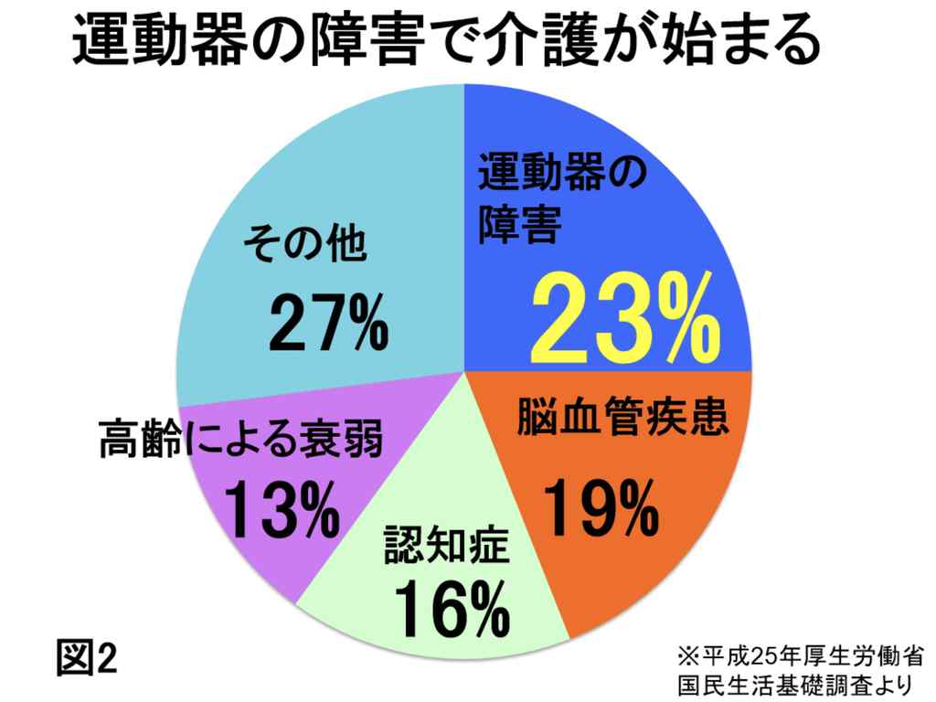 運動器の障害で介護が始まる(グラフ)